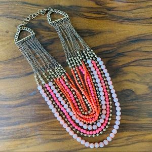 Stella & Dot Coral Multi Strand Necklace